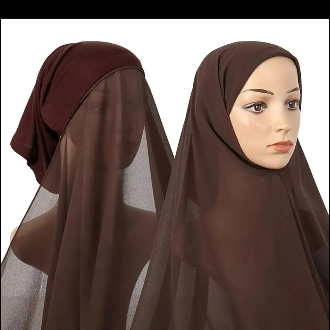 BROWN INSTANT HIJAB