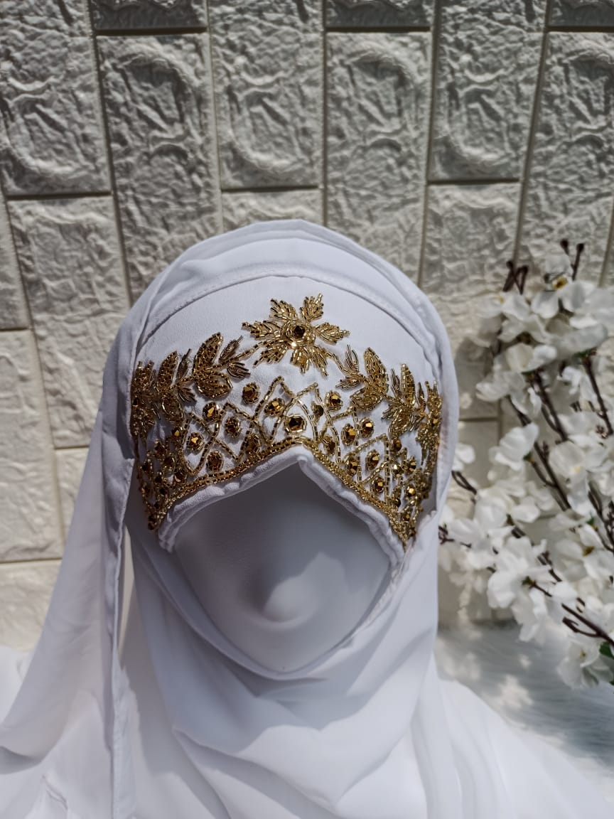 WHITE BRIDAL HIJAB