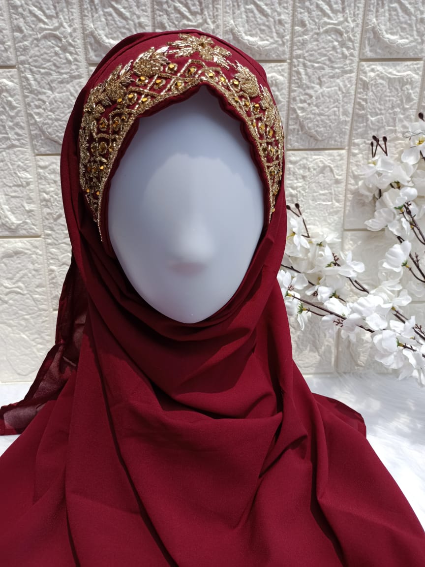 MAROON BRIDAL HIJAB