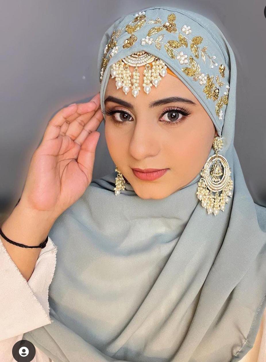 Ecru Hijab Turkish Modest Wedding Dress 22070E 