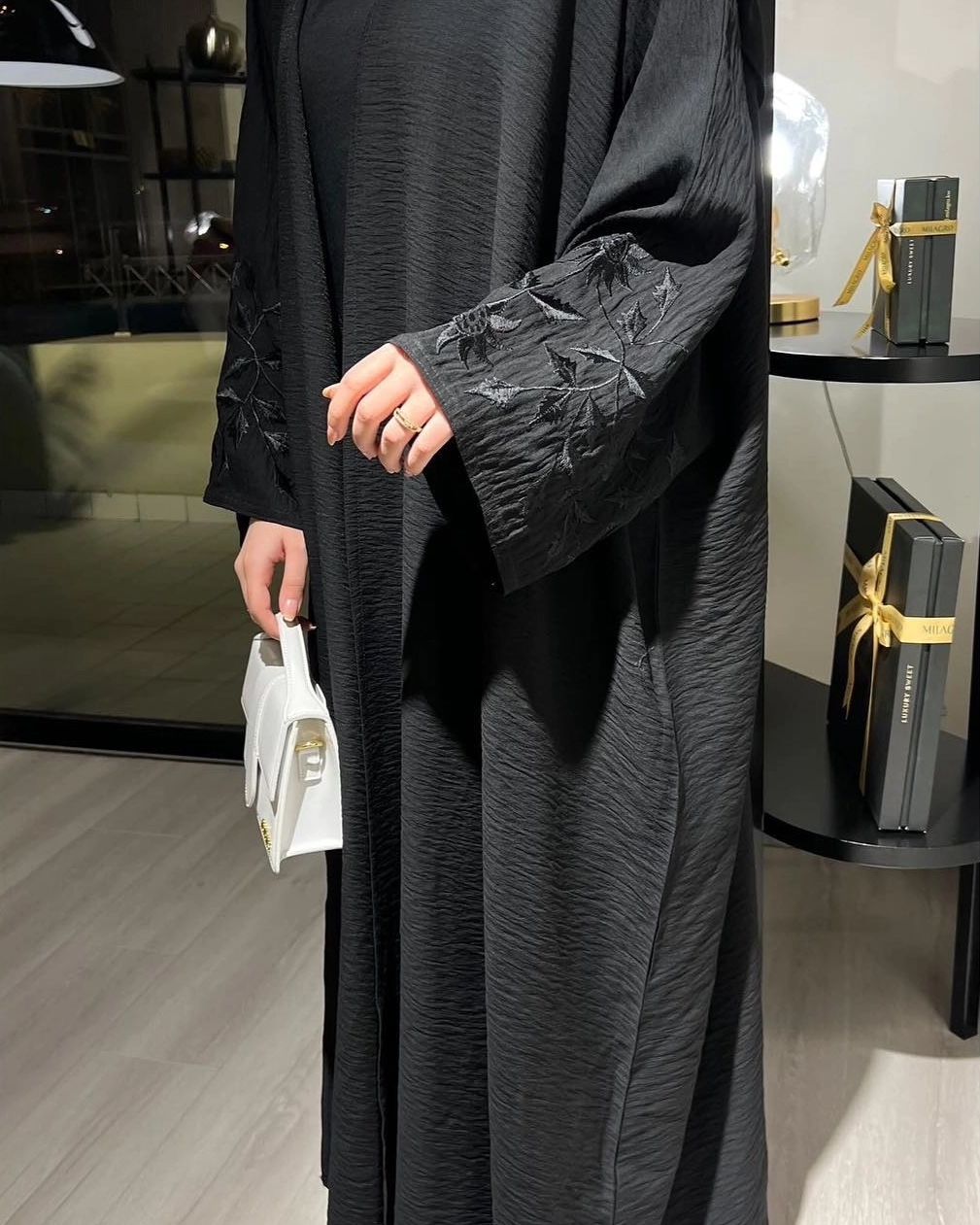 SAFA EMBRIODERY ABAYA – hijabessence - Main Image