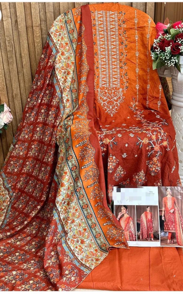 ORANGE COTTON PATCH SUIT