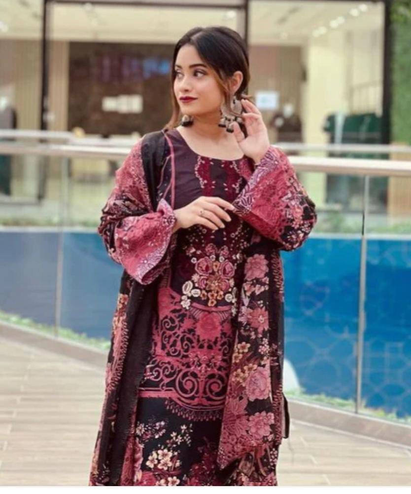 BLACK LAWN EMBRIODERY SUIT