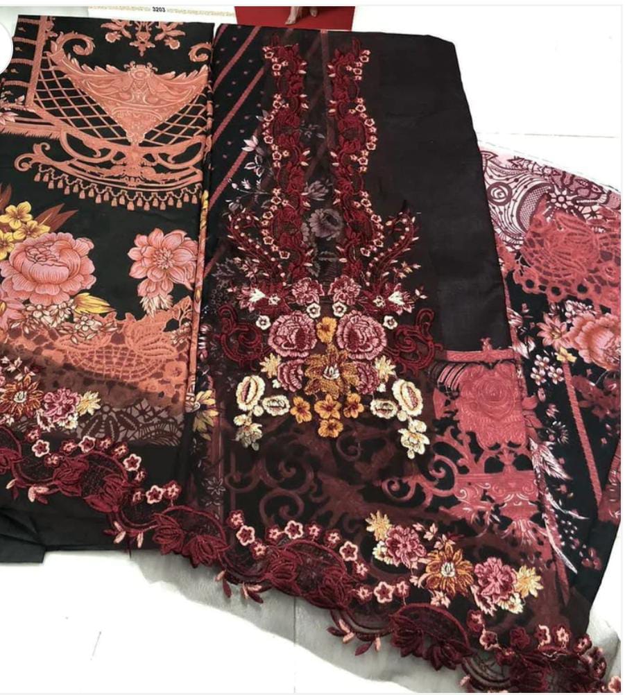 BLACK LAWN EMBRIODERY SUIT
