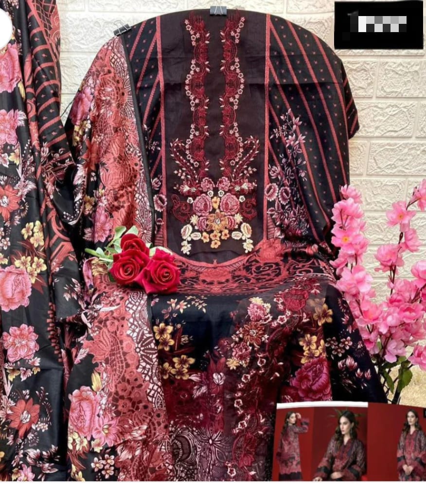 BLACK LAWN EMBRIODERY SUIT