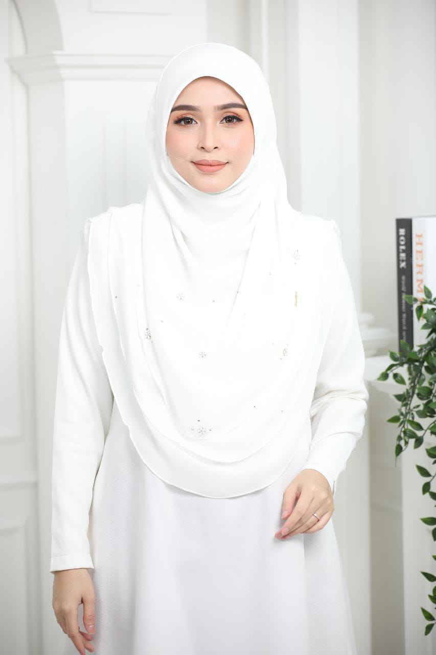WHITE AIDA SCARF