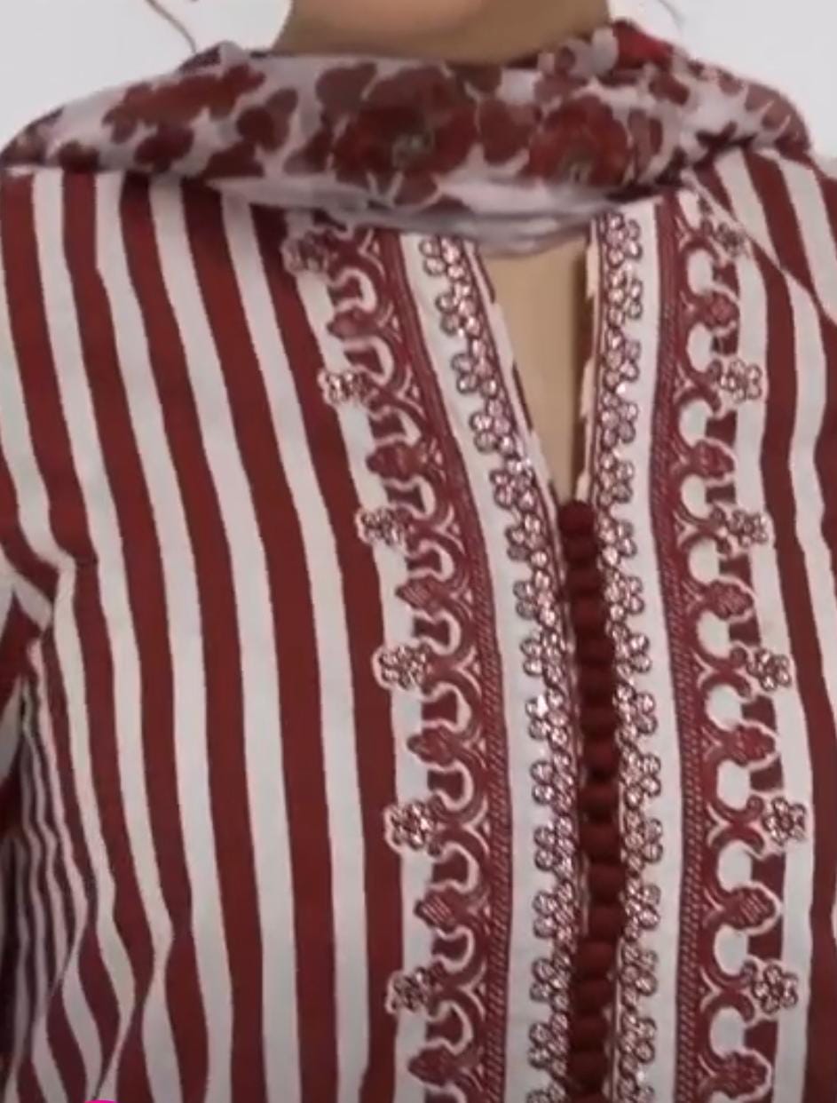 MARIA MAROON COTTON SUIT