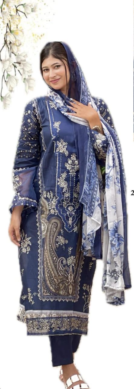 NAVY COTTON PATCH SUIT