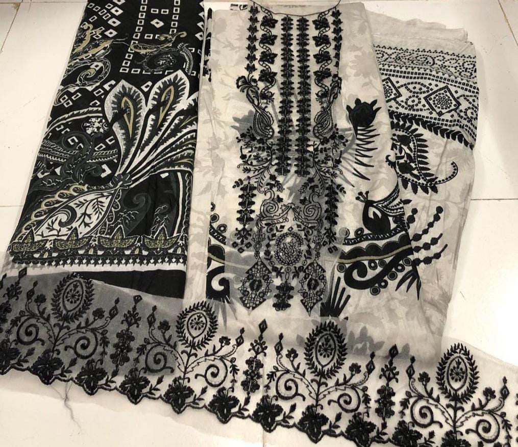 WHITE COTTON PATCH SUIT