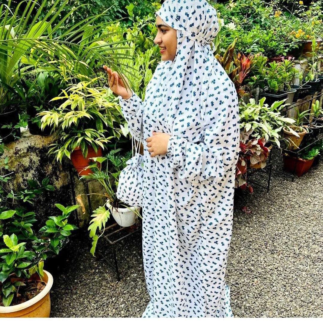 WHITE CREPE PRAYER DRESS