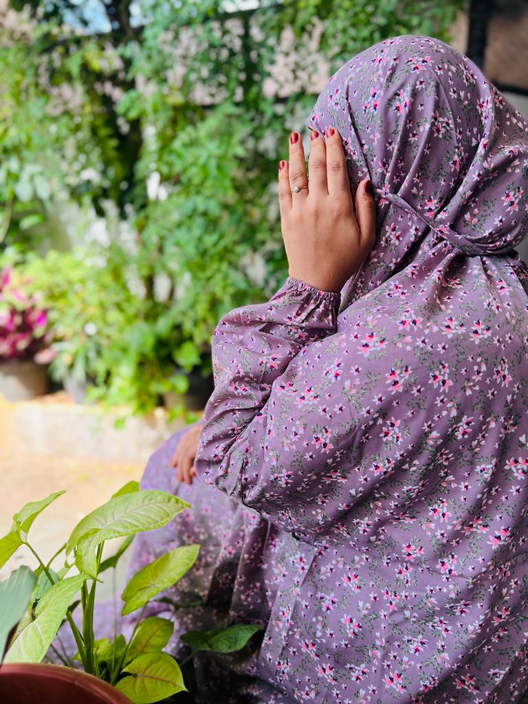 PURPLE CREPE PRAYER DRESS