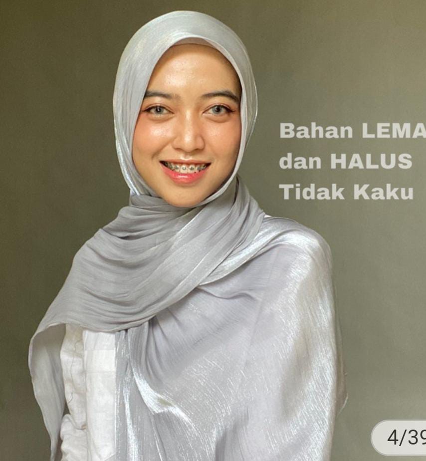 SILVER ORGANZA HIJAB