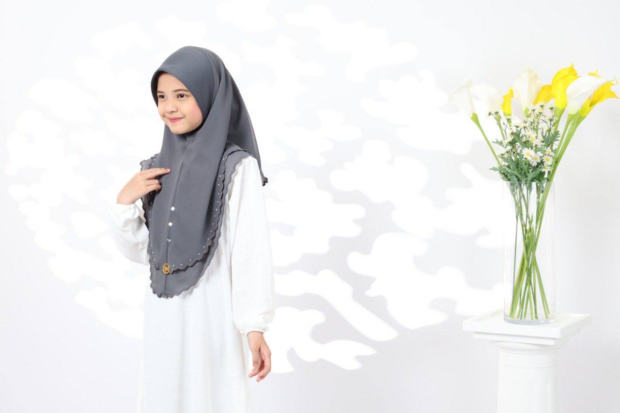 GREY ZAHRA KIDS SCARF