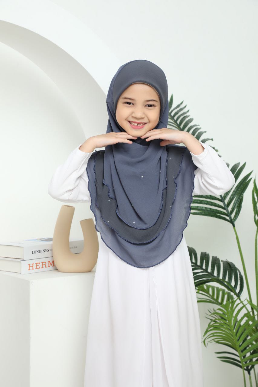 GREY MAHNOOR KIDS SCARF