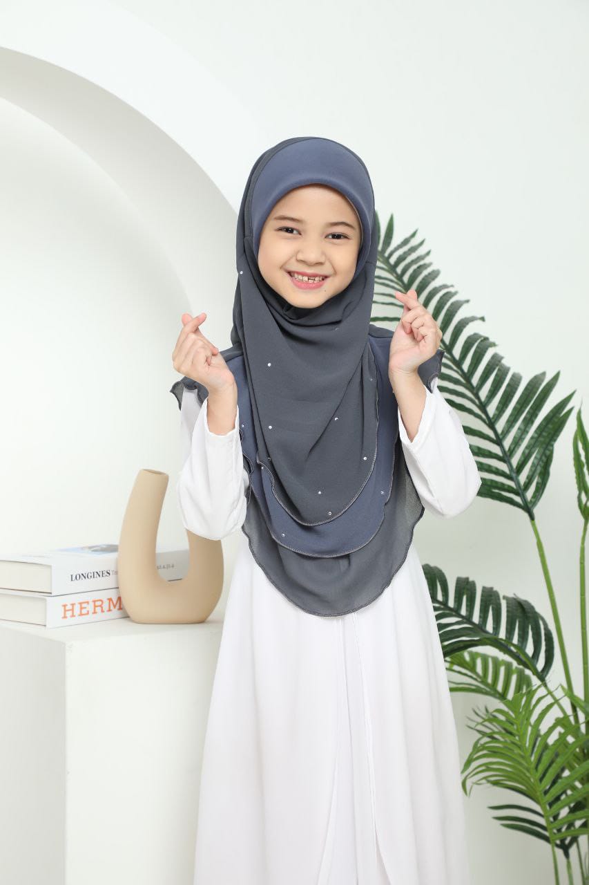 D GREY MAHNOOR KIDS SCARF