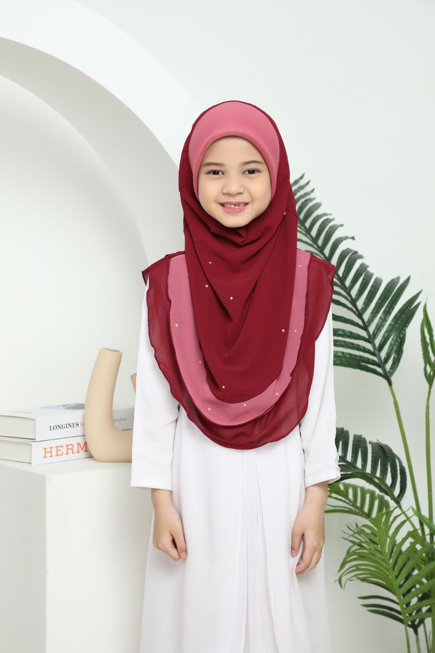 MAROON MAHNOOR KIDS SCARF