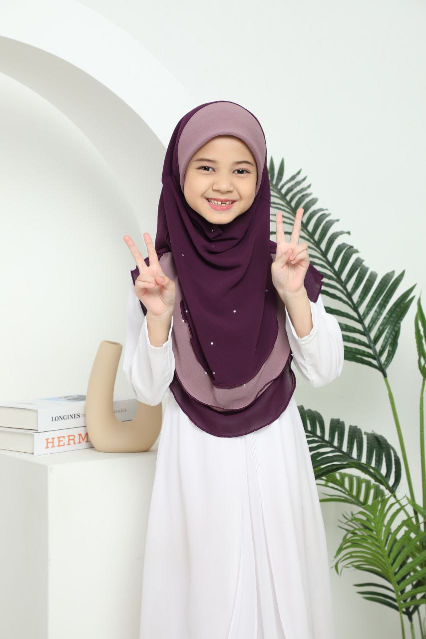 PURPLE MAHNOOR KIDS SCARF