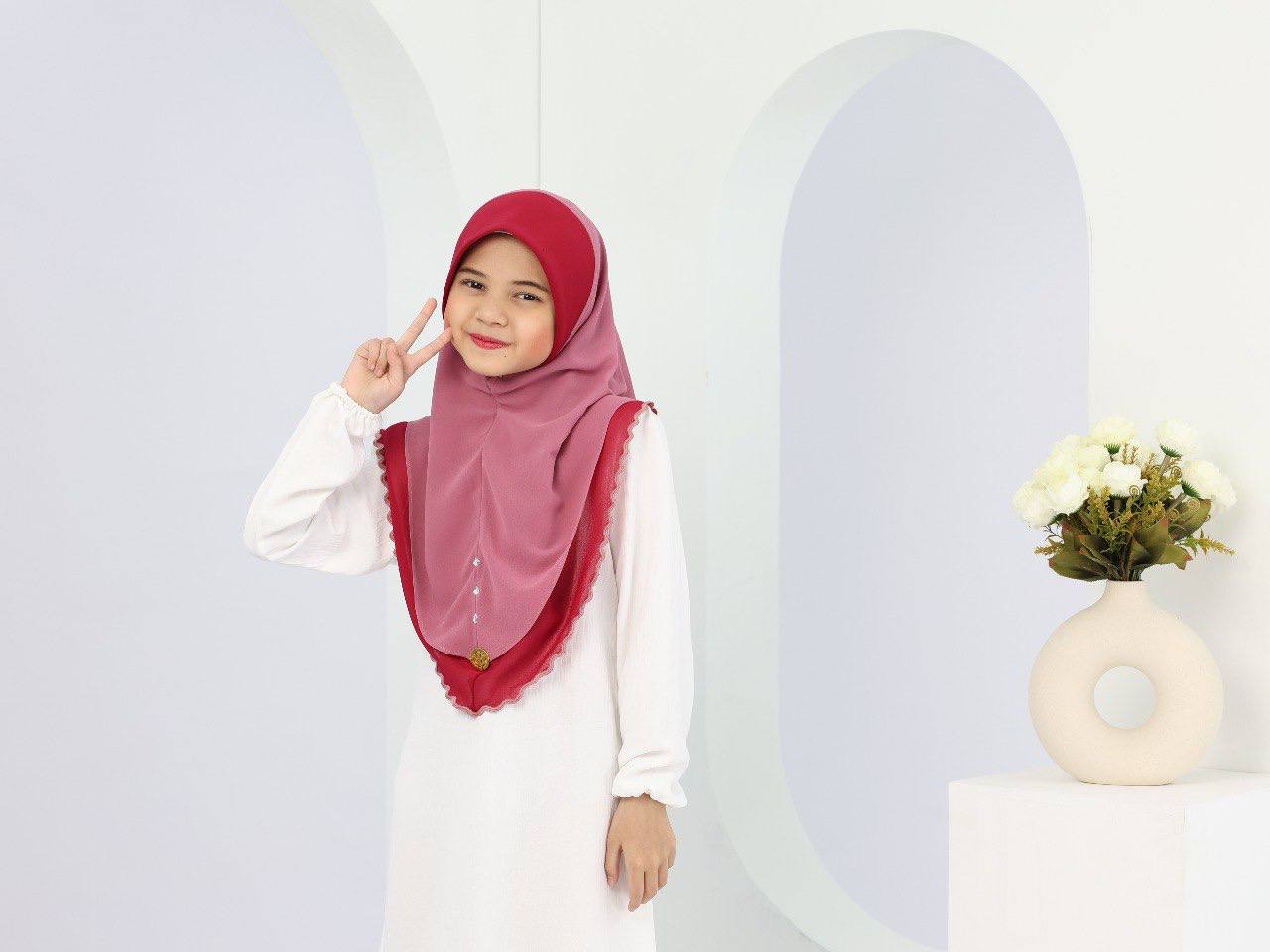 PINK CELINA KIDS SCARF