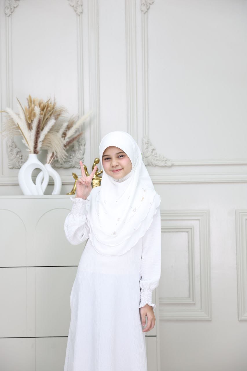 WHITE AIDA KIDS SCARF