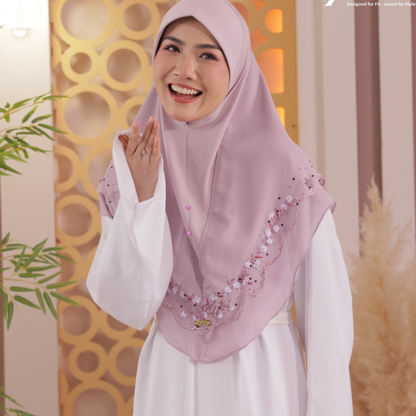 B PINK NUHA EMBRIODERY SCARF