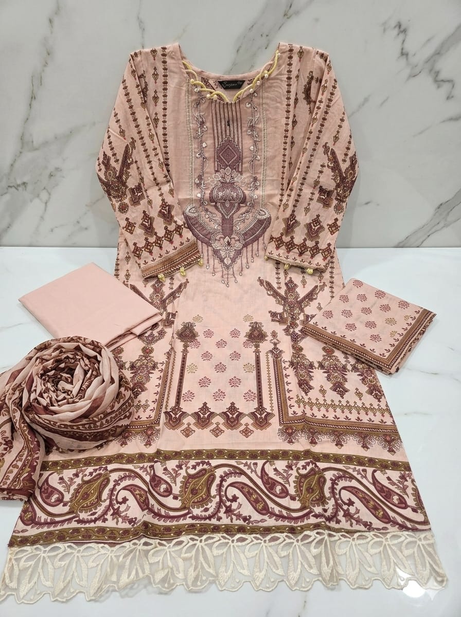 PEACH COTTON SUIT