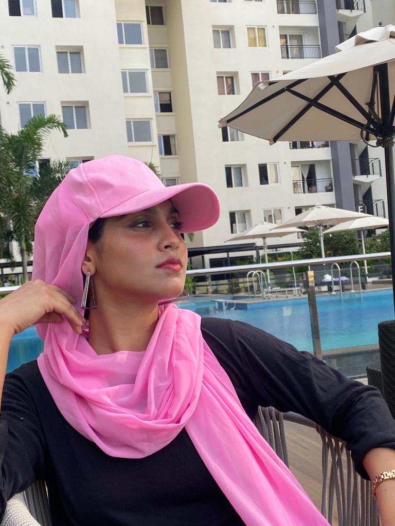 PINK SPORTY HIJAB WITH CAP