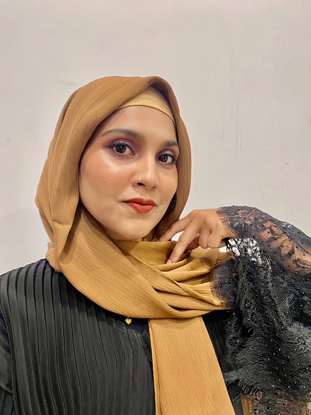 Brown Premium Crepe Satin Hijab