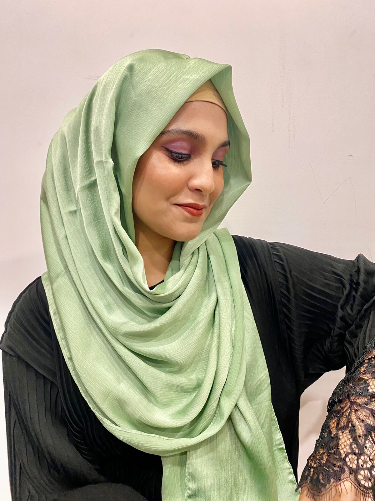 FERN GREEN PREMIUM CREPE SATIN