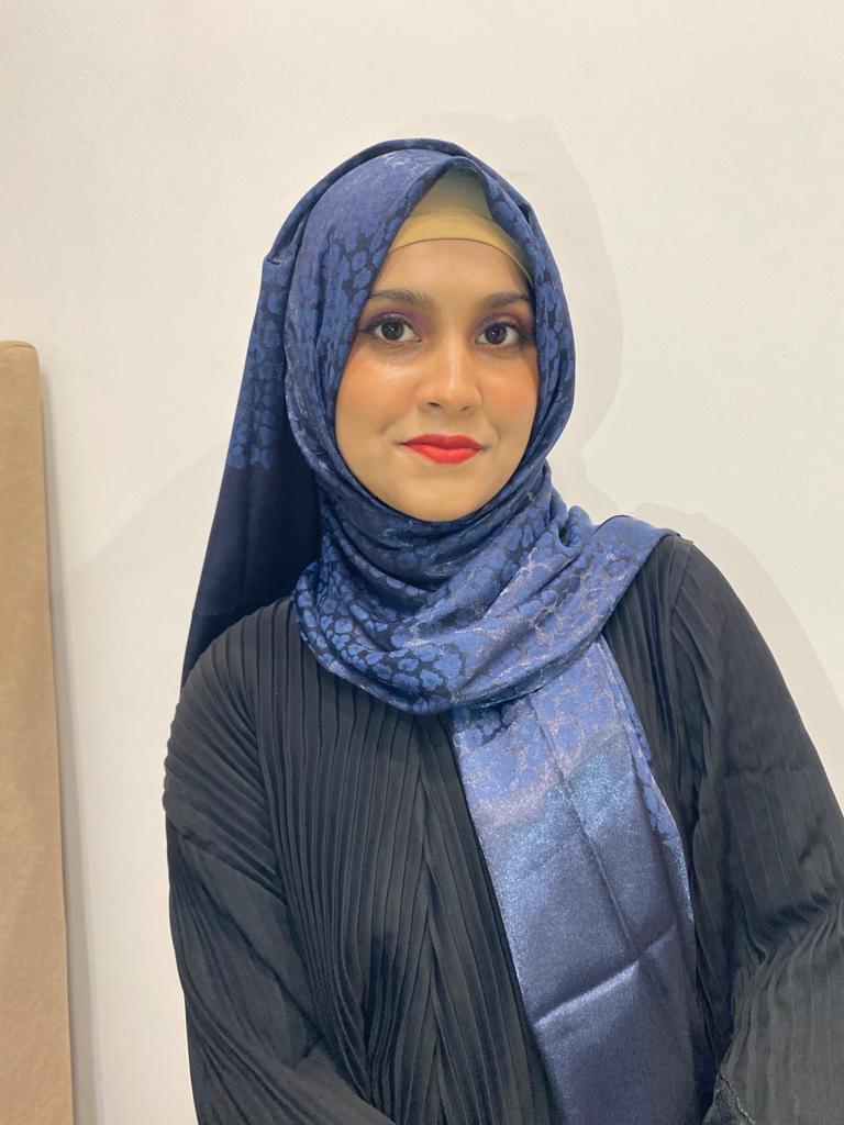 Blue Animal Print Satin Hijab