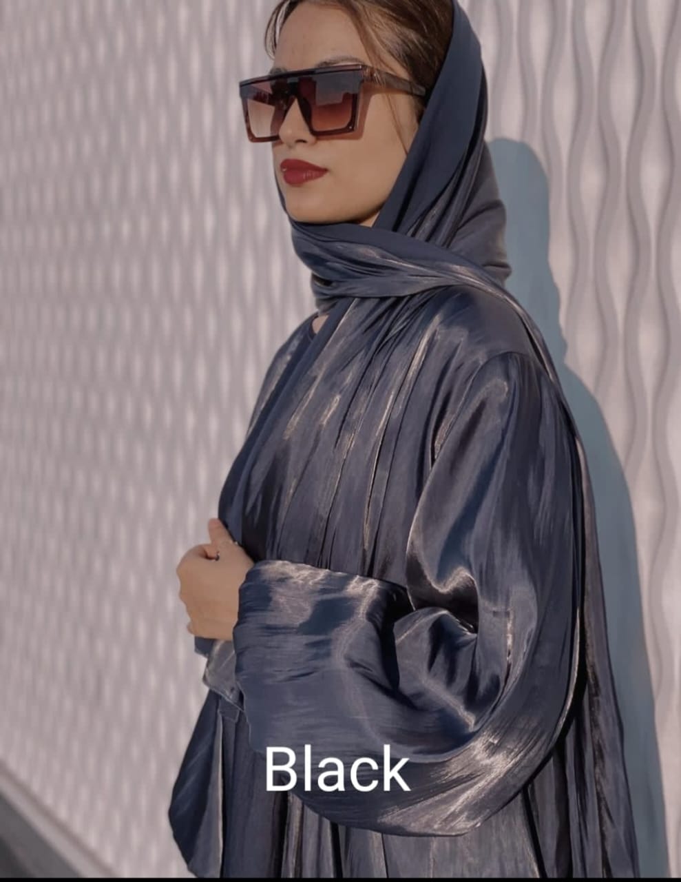 BLACK ORGANZA ABAYA