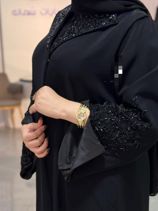 RUBAB BLACK HANDWORK ABAYA