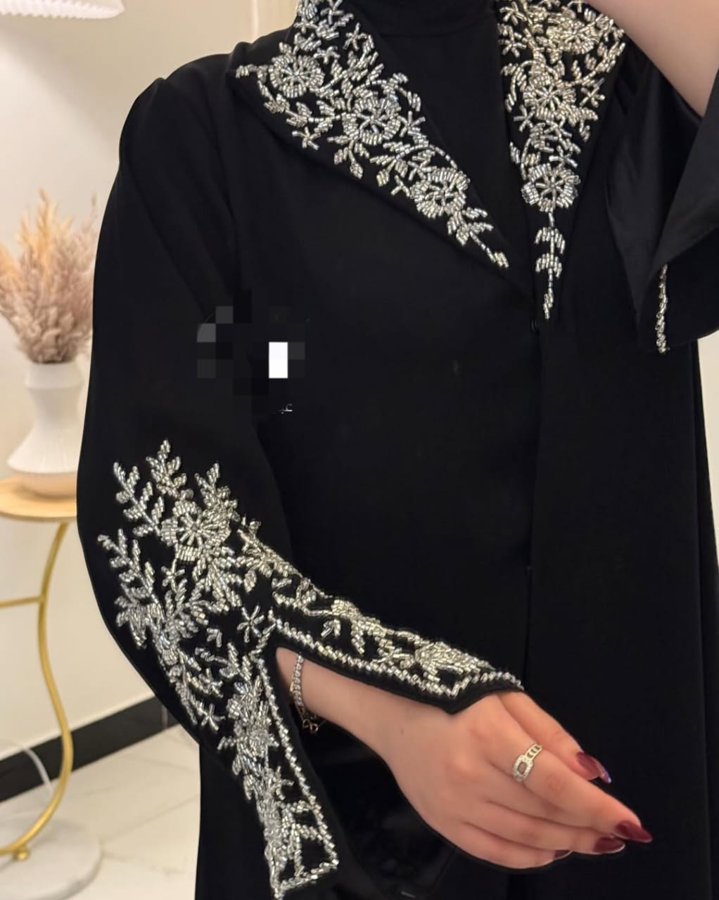RUBAB SILVER HANDWORK ABAYA