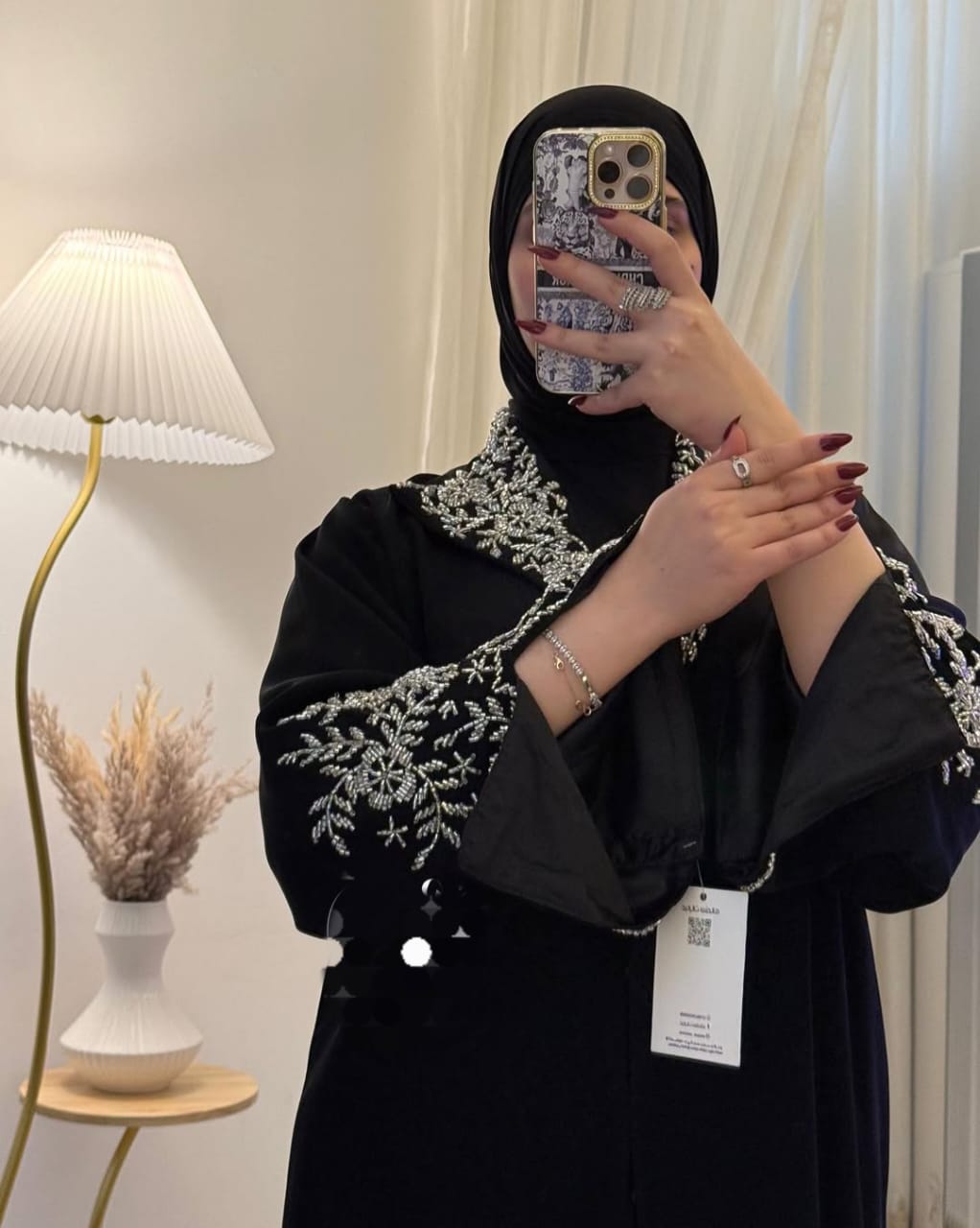 RUBAB SILVER HANDWORK ABAYA