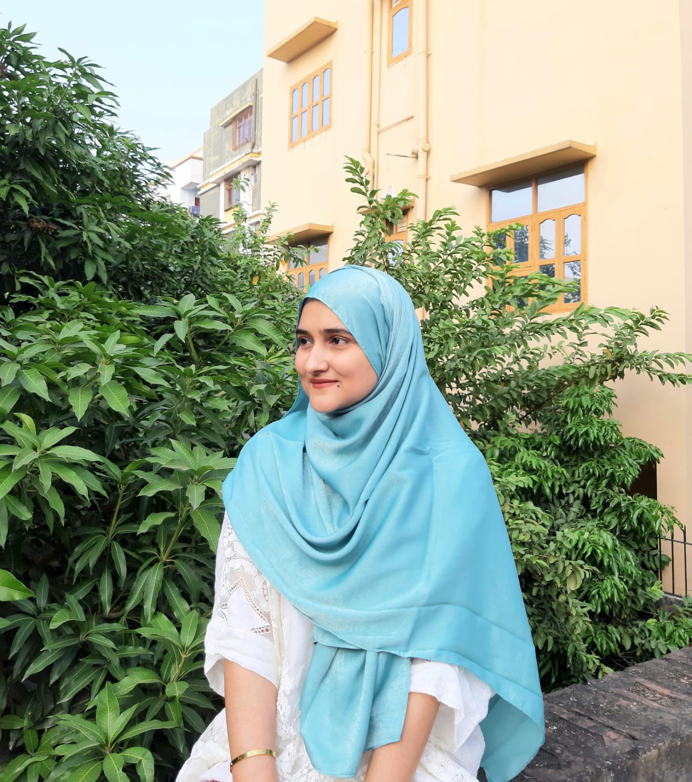 TEAL VELVET SATIN HIJAB