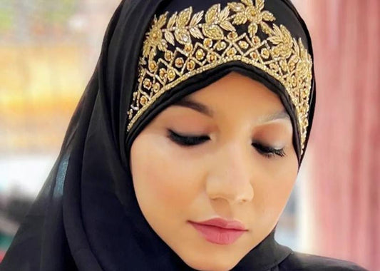 BLACK BRIDAL HIJAB