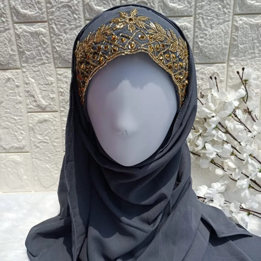 GREY BRIDAL HIJAB