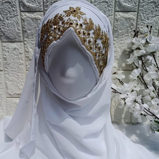WHITE BRIDAL HIJAB