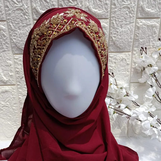MAROON BRIDAL HIJAB