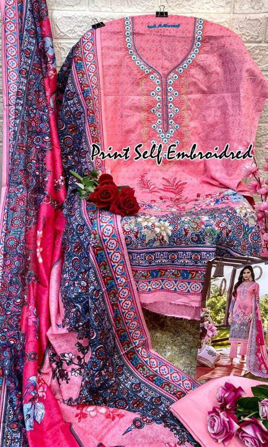 PINK EMBRIODERY SUIT