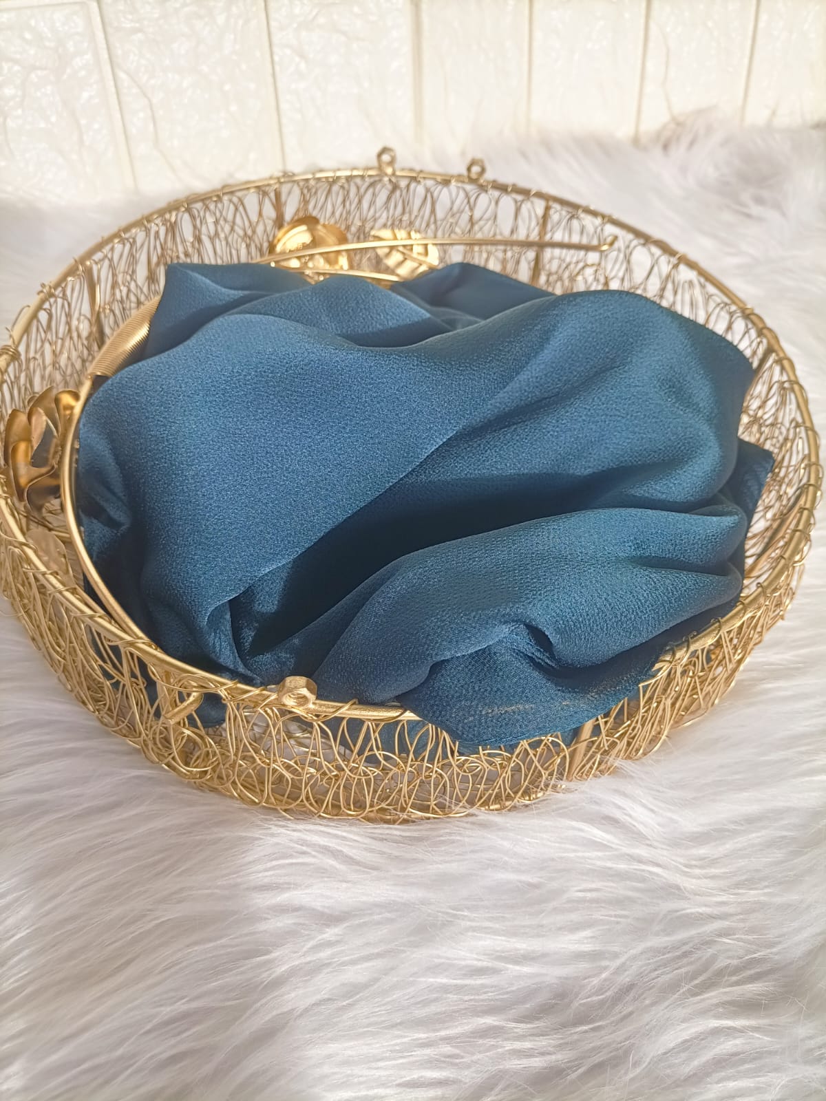 TEAL BUBBLE SATIN HIJAB