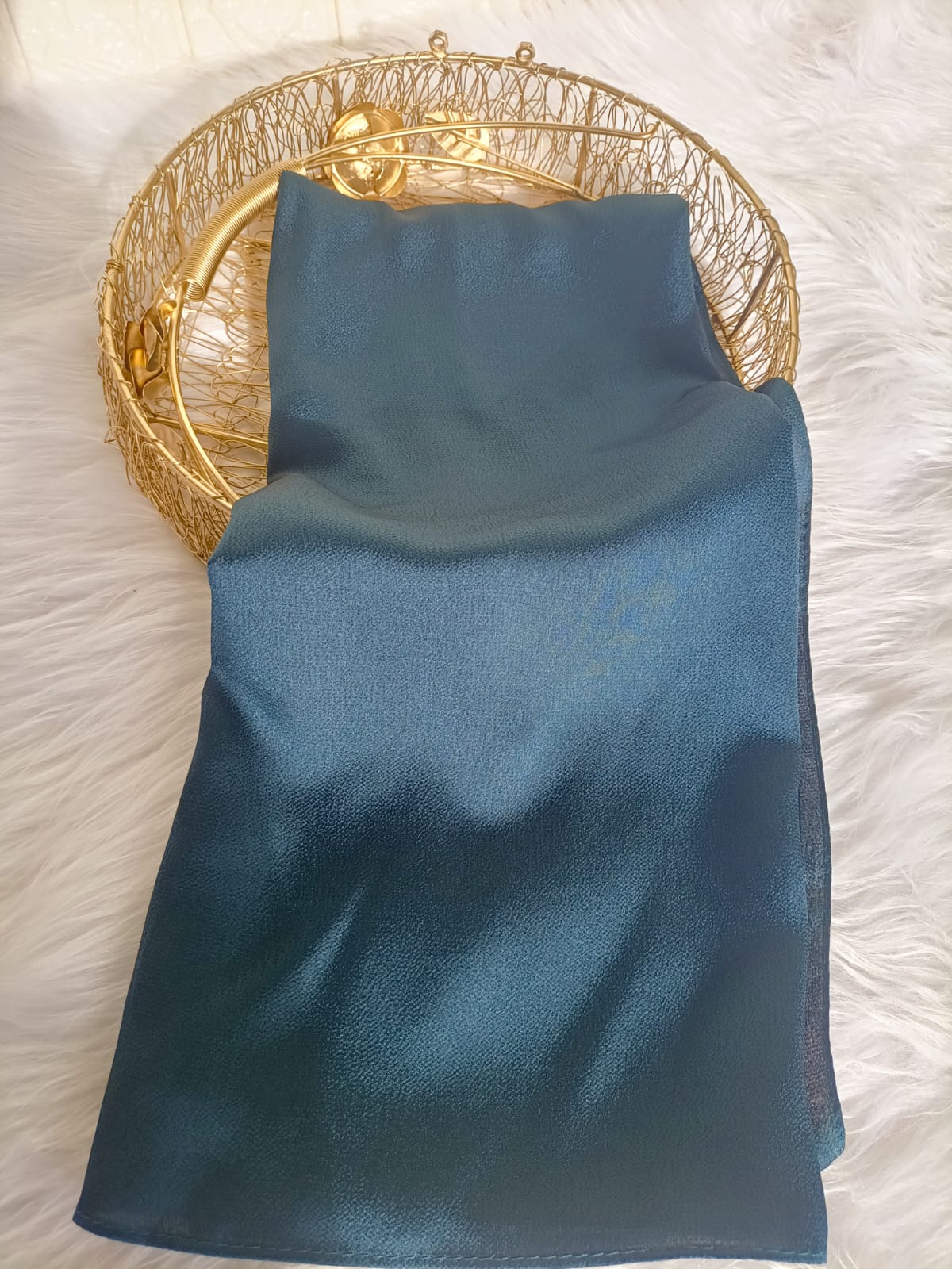 TEAL BUBBLE SATIN HIJAB