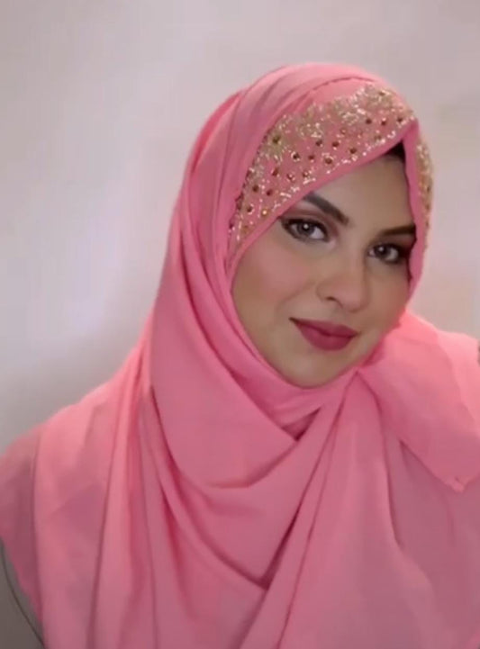 PINK BRIDAL HIJAB
