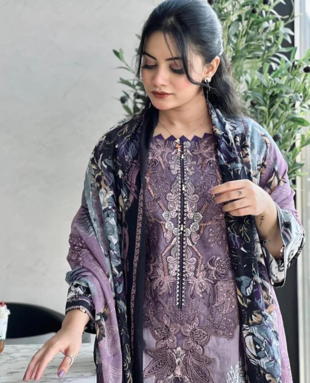 HARSHA PURPLE LAWN SUIT