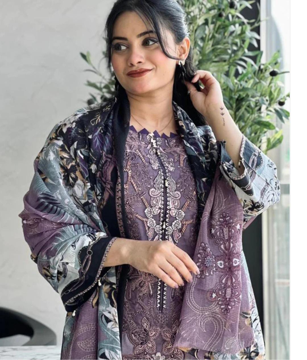 HARSHA PURPLE LAWN SUIT