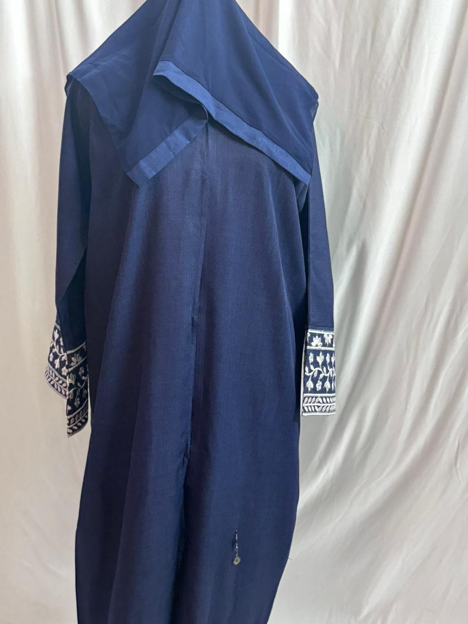 BLUE ABIR LINEN ABAYA