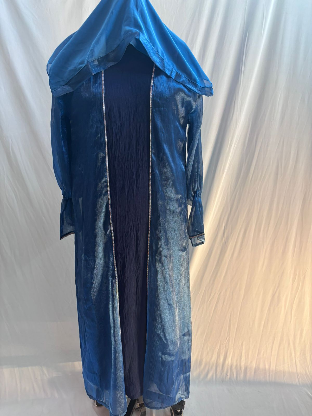 BLUE ORGANZA ABAYA