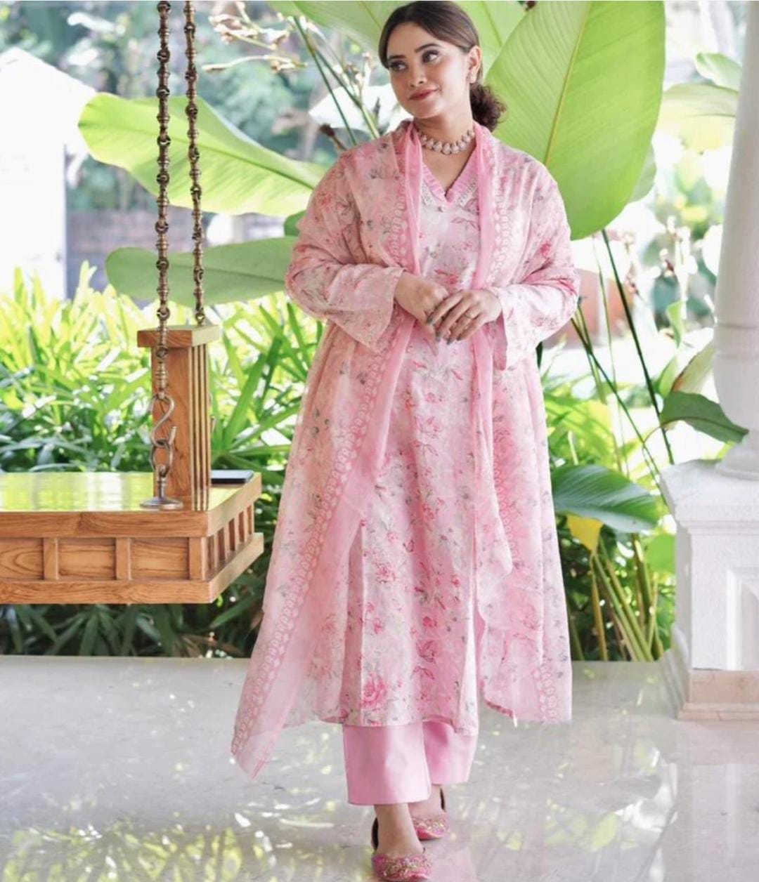 HARSHA PINK LAWN SUIT