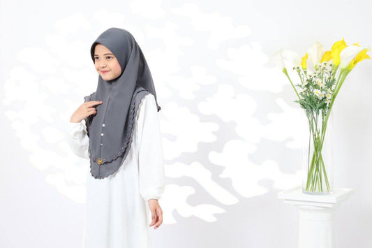 GREY ZAHRA KIDS SCARF