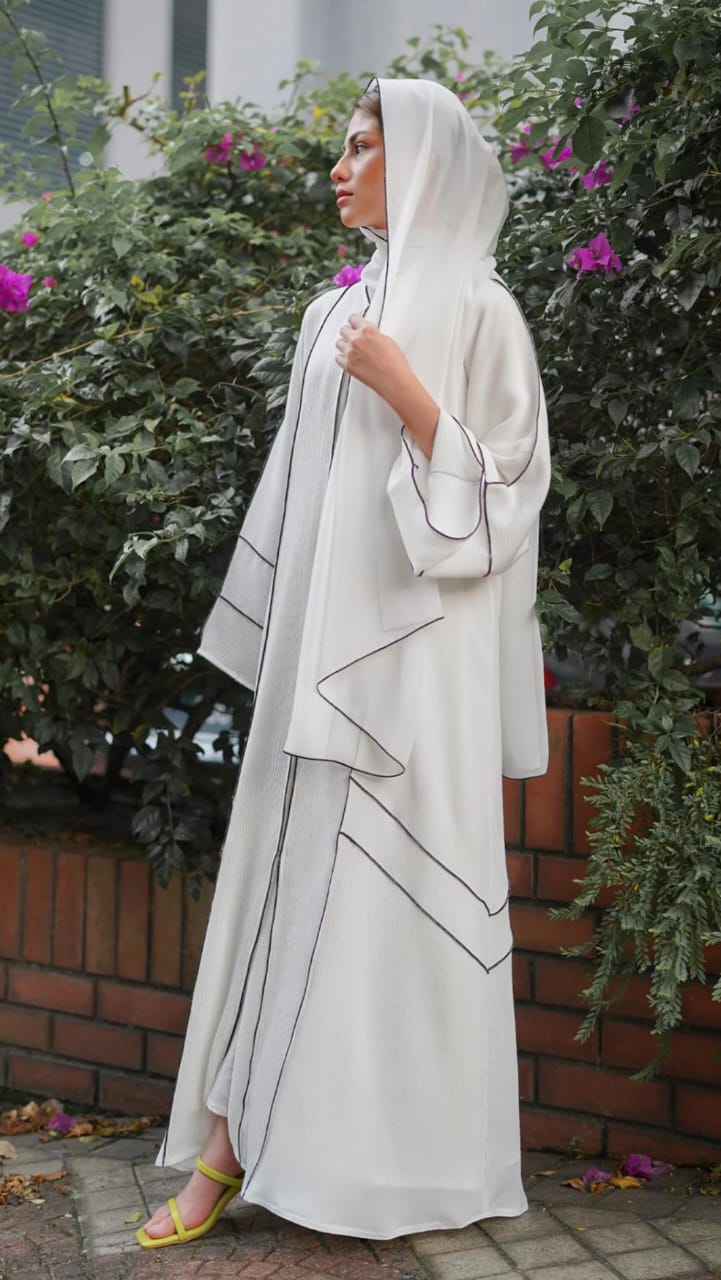 AMIRA WHITE CASUAL-WEAR ABAYA