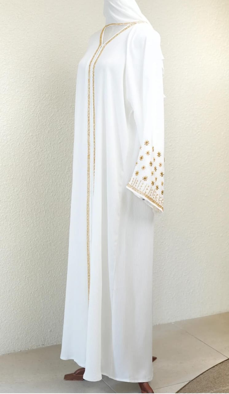 AYAT WHITE HANDWORK ABAYA